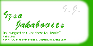 izso jakabovits business card